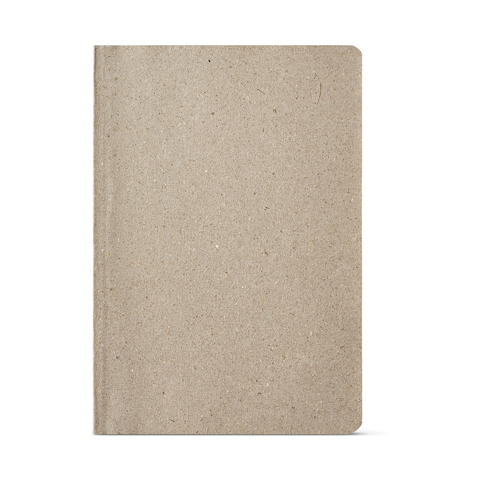 Carnet bloc-notes personnalisé A5 en lin Poe Gris clair